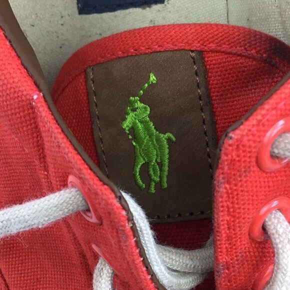 Polo Ralph Lauren Red Lace Up Deck Boat Shoes - Picture 10 of 12